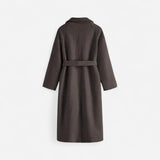 Manteau Longline en Laine pour Femme - Design Ceinturé Minimaliste
