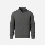 Pull en laine classique à col zippé - Élégance et confort