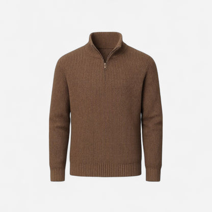 Pull en laine classique à col zippé - Élégance et confort