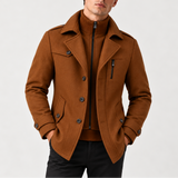 Manteau d'Hiver pour Homme avec Col Haut, Fermeture Éclair et Boutons