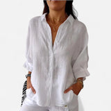 Delphira - Chemise en coton et lin nouée au dos, élégante et légère