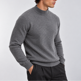 Pull en maille à col montant pour homme - Sweat-shirt classique à manches longues