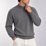 Pull en maille à col montant pour homme - Sweat-shirt classique à manches longues