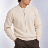 Cardigan Zippé en Maille Côtelée pour Homme - Confort et Style