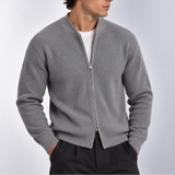 Cardigan Zippé en Maille Côtelée pour Homme - Confort et Style