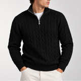 Pull en Maille à Col Zippé pour Homme – Élégance Classique et Confort