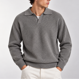 Pull Polo Tricoté pour Homme – Sweat à Col Long Élégant