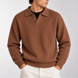 Pull Polo Tricoté pour Homme – Sweat à Col Long Élégant