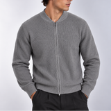 Cardigan Zippé en Maille Côtelée pour Homme - Confort et Style