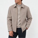 Veste en Laine Mélangée pour Homme avec Col Classique zippée