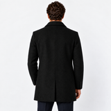 Manteau Classique en Laine Mélangée pour Homme avec Boutons