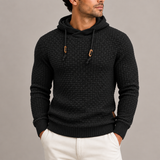 Hoodie en Tricot Texturé pour Homme avec Cordon et Poignets Côtelés