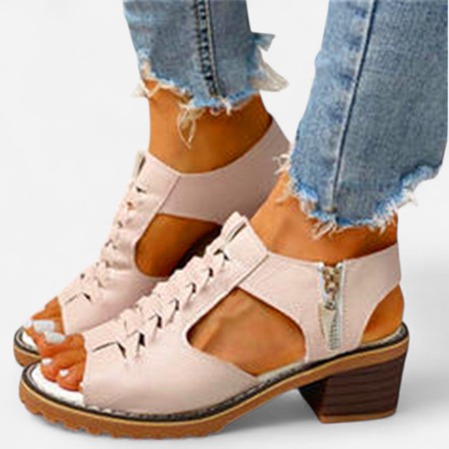 Gwenora - Sandales orthopédiques à talon bloc confortables pour femmes