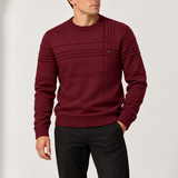 Pull en Maille Texturé pour Homme à Col Rond et Manches Longues