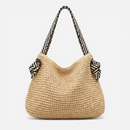 Sac en paille tissé pour femmes avec bandoulière élégante
