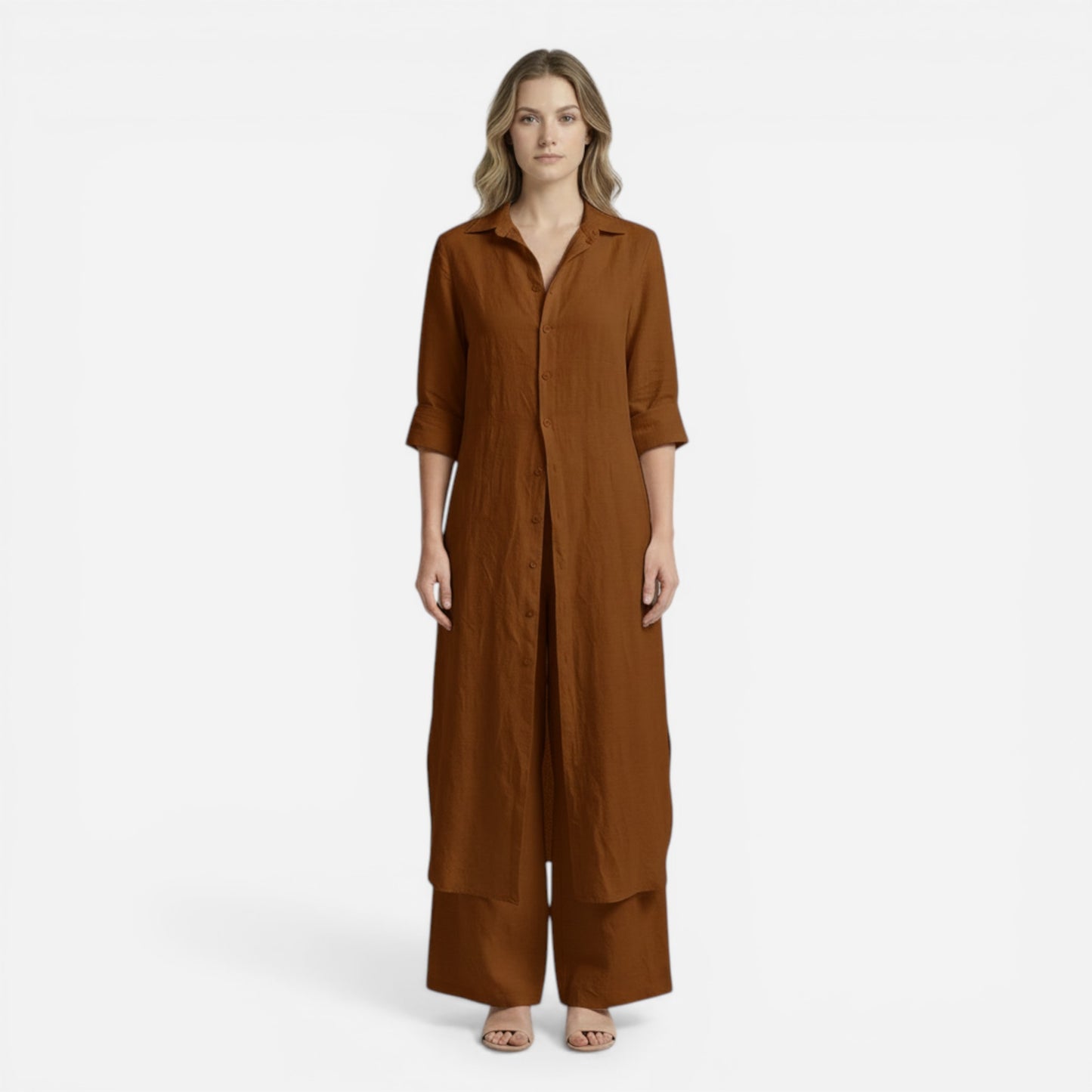 Ensemble coordonné femme : chemise et pantalon long pour tous les jours