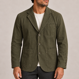 Blazer pour homme à trois boutons, poches à rabat et coudières