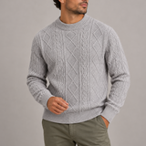 Pull en maille torsadée pour homme | Chandail classique chaud