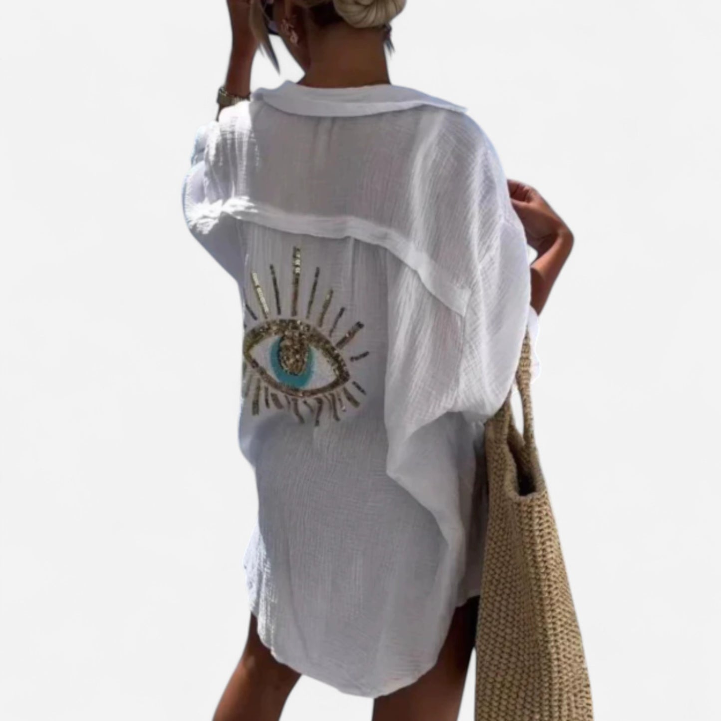 Malva - Chemisier Bohème Élégant avec Broderies au Dos pour Femmes