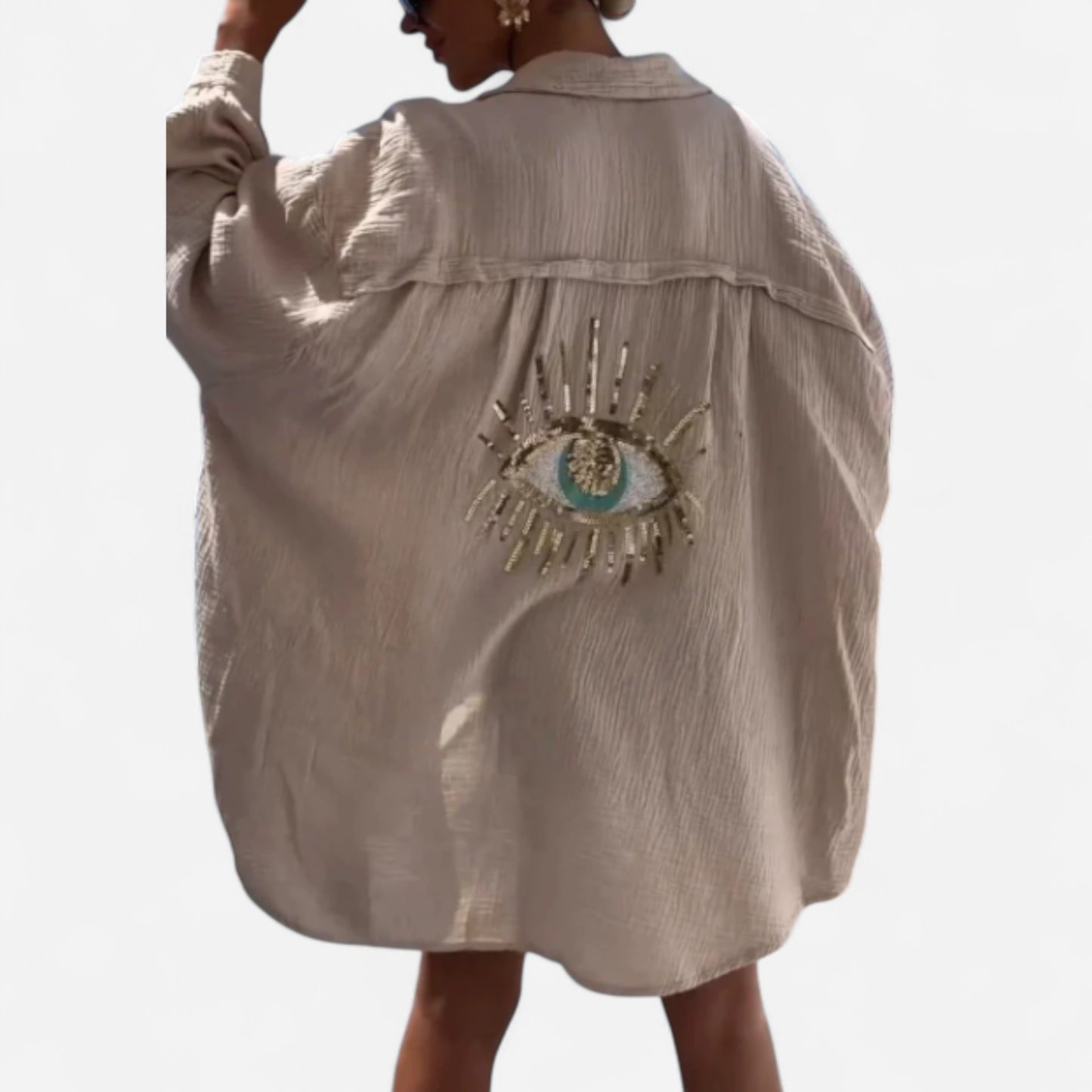 Malva - Chemisier Bohème Élégant avec Broderies au Dos pour Femmes