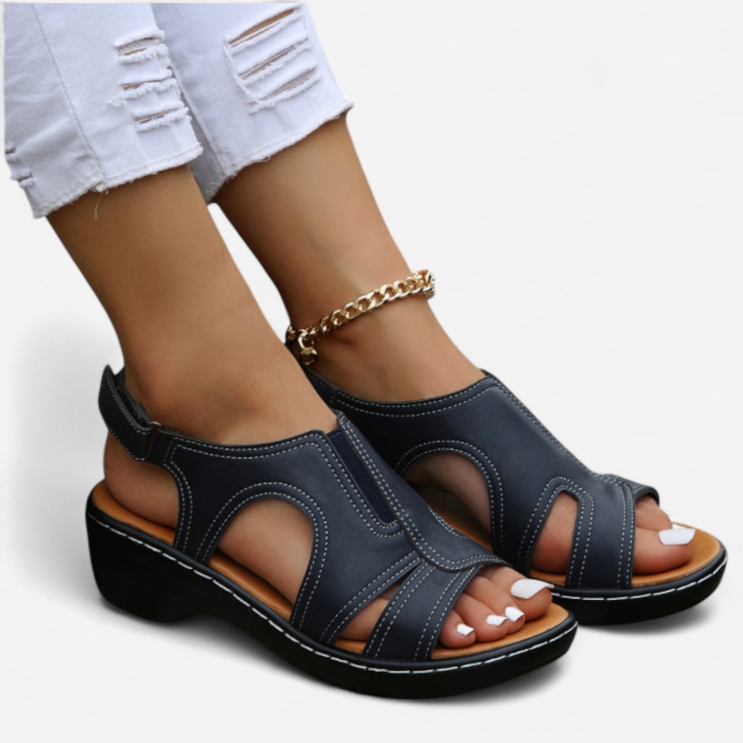 Serilda - Sandale Élégante à Talon avec Bride Ajustable et Confort Optimal