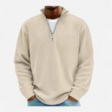 Pull homme en laine mérinos à col zippé - Élégance et confort