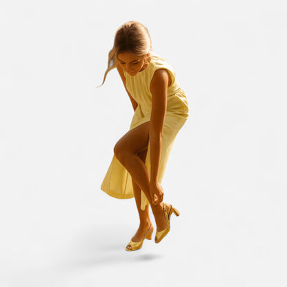 Anavella - Robe Midi d'Été Élégante au Design Fluide et Chic