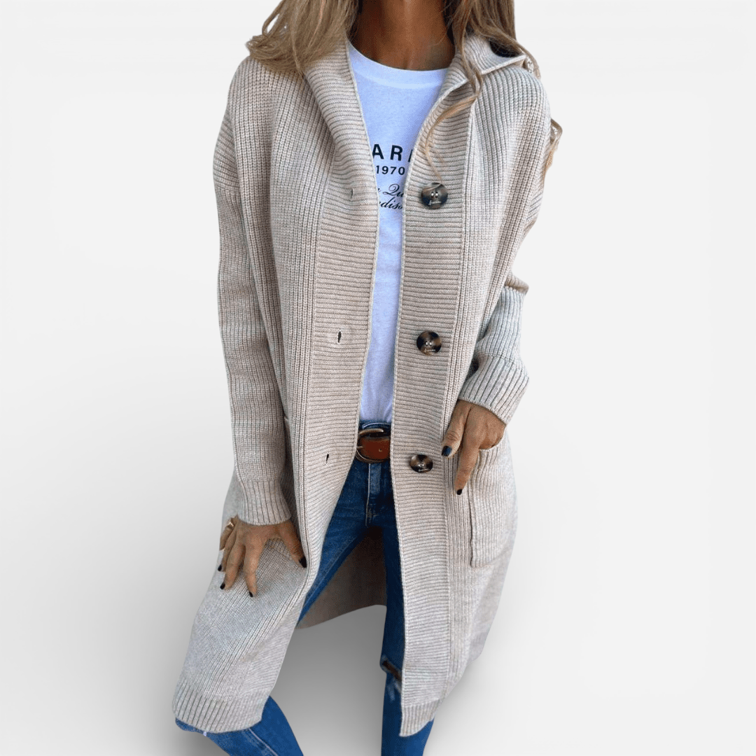 Monica - Cardigan Long et Élégant pour Femmes, Chic et Confortable