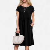Robe T-Shirt Midi Décontractée - Confort Quotidien & Poches
