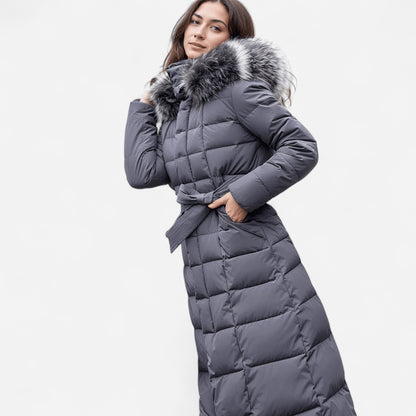 Manteau Puffer Longue - Capuche en Fourrure Synthétique, Ultra-Chaud et Chic pour l'Hiver