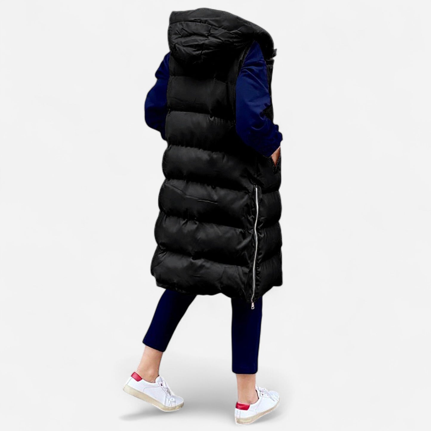 Veste Puffer Longline - Élégance Sans Manches, Légère et Chaleureuse