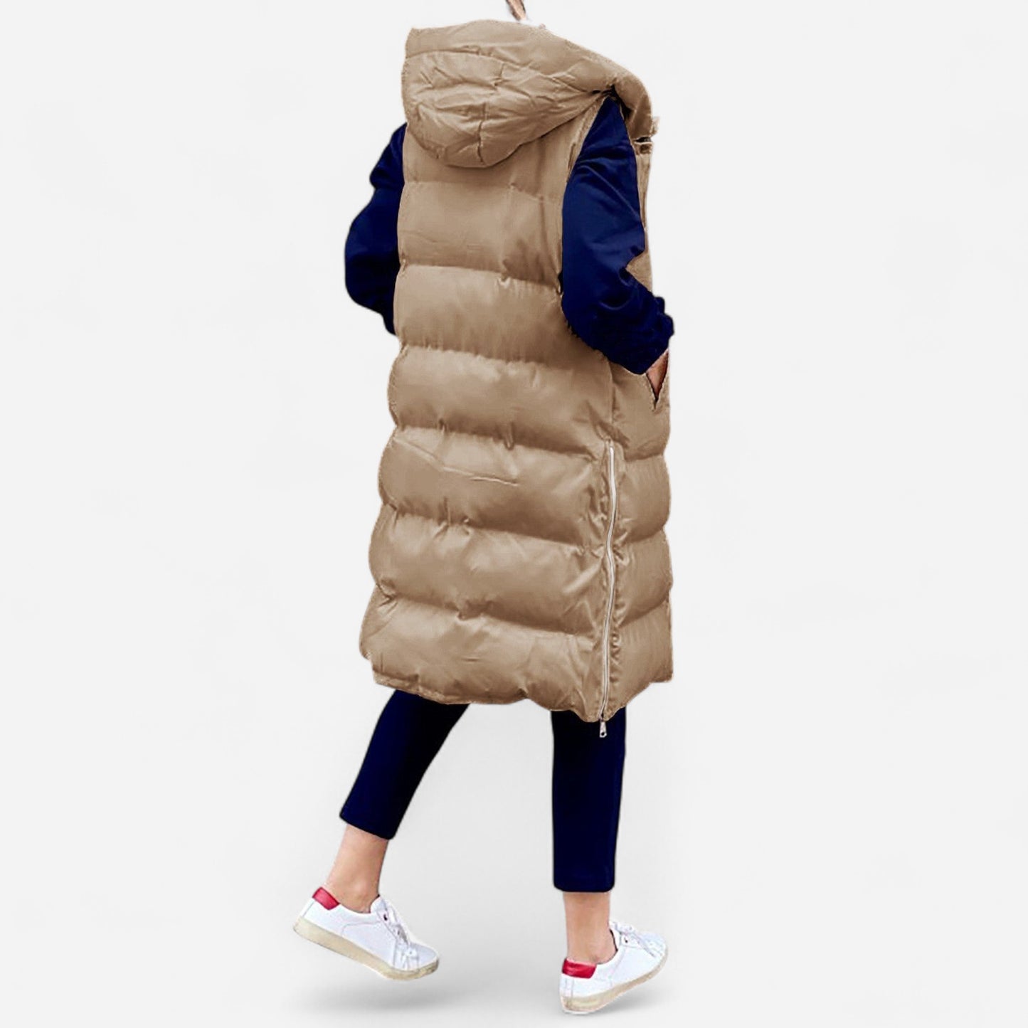 Veste Puffer Longline - Élégance Sans Manches, Légère et Chaleureuse