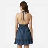 Robe d'été légère pour femme, décolleté en V, bretelles fines