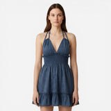 Robe d'été légère pour femme, décolleté en V, bretelles fines