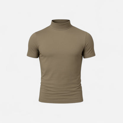 T-shirt Col Roulé Casual Solide - Élégance et Confort au Quotidien