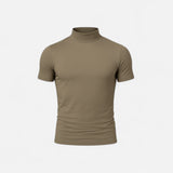 T-shirt Col Roulé Casual Solide - Élégance et Confort au Quotidien