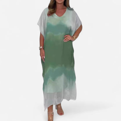 Magalie - Robe en mousseline Dip Dye élégante pour femmes