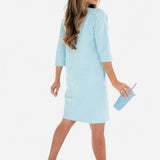 Lieka - Robe Élégante à Col Rond, Manches 3/4 et Poches Pratiques