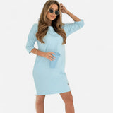 Lieka - Robe Élégante à Col Rond, Manches 3/4 et Poches Pratiques