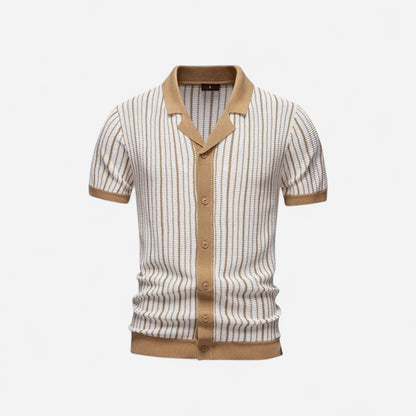 Polo en Tricot Rayé - Élégance et Confort Inégalés