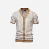 Polo en Tricot Rayé - Élégance et Confort Inégalés