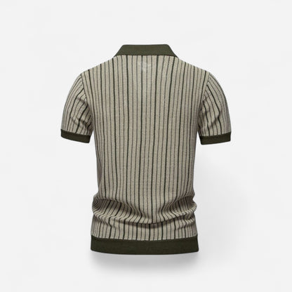 Polo en Tricot Rayé - Élégance et Confort Inégalés