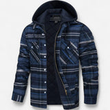 Veste à Capuche à Carreaux pour Homme - Flanelle Doublée Sherpa, Chaude et Décontractée