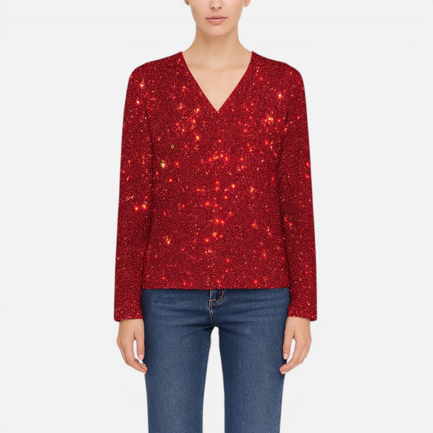 Pull à Manches Longues Pailleté pour Femmes - Élégance et Confort