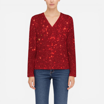 Pull à Manches Longues Pailleté pour Femmes - Élégance et Confort