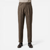 Pantalons élégants pour hommes taille haute, plis doubles, jambes droites