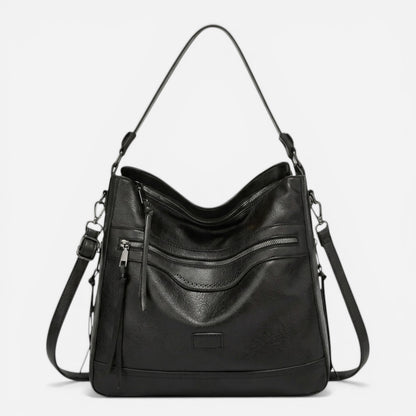 Sac à main doux pour femmes avec fermeture éclair et poches avant