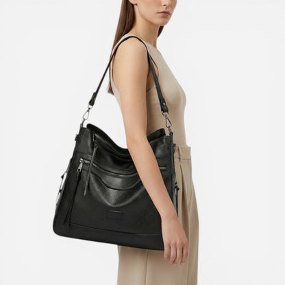 Sac à main doux pour femmes avec fermeture éclair et poches avant