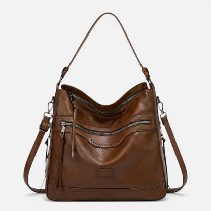 Sac à main doux pour femmes avec fermeture éclair et poches avant
