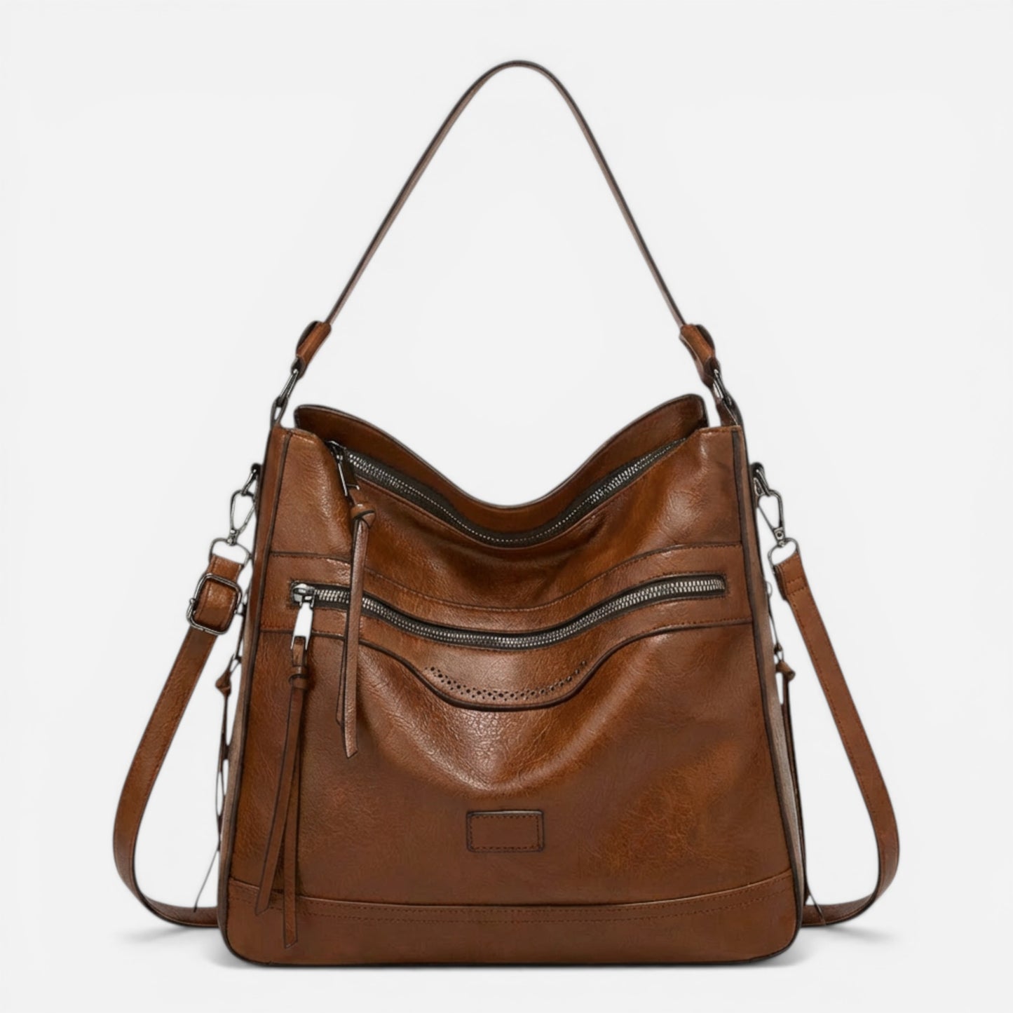 Sac à main doux pour femmes avec fermeture éclair et poches avant